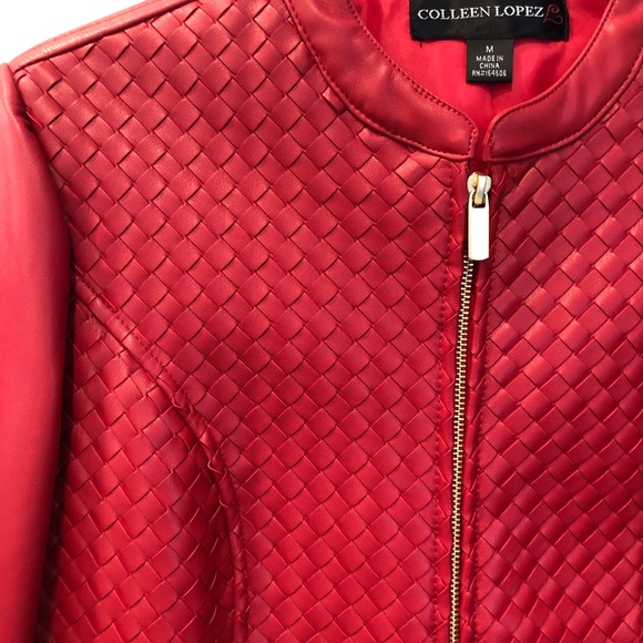 Colleen Lopez Faux Leather Woven Jacket - Picture 5 of 14